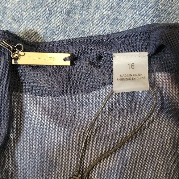 TAHARI Blue Floral Dress 16‎ - Picture 7 of 9